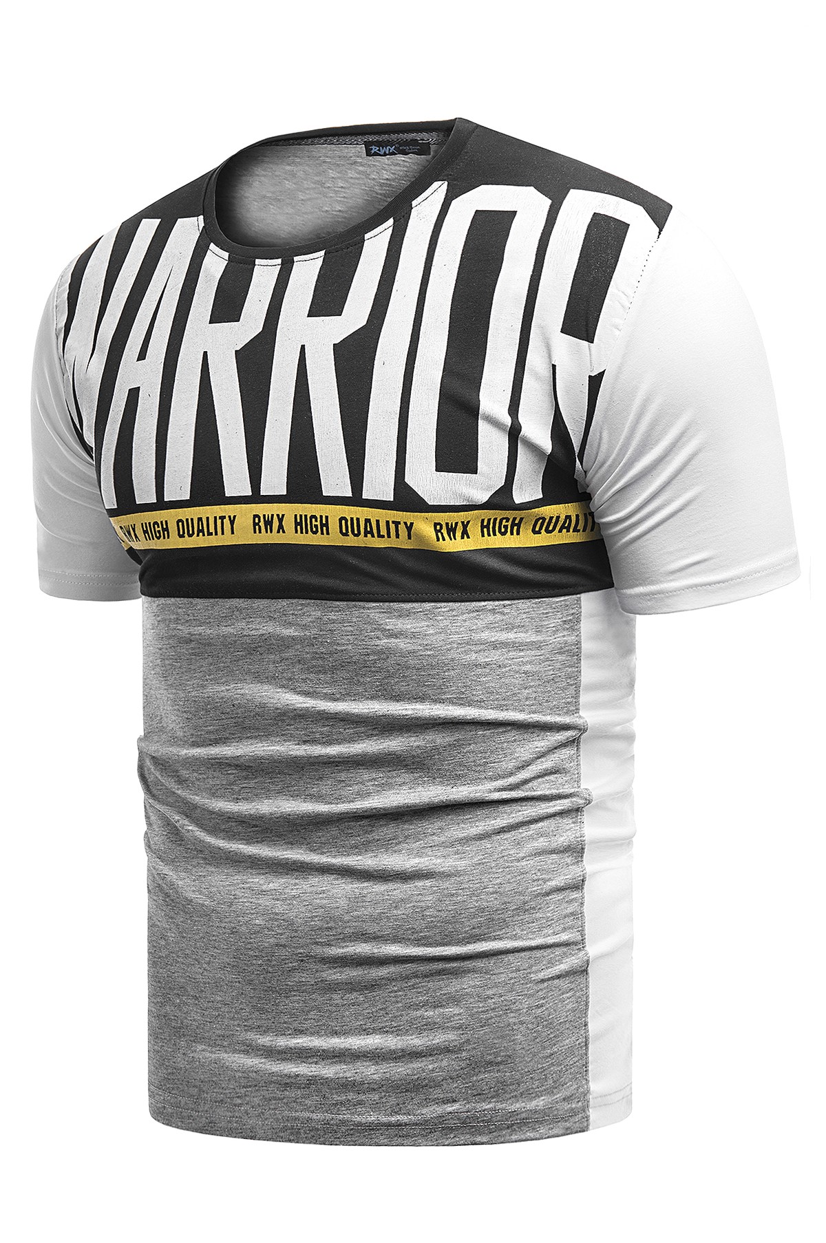 Męska koszulka t-shirt 2072 - szary / biały