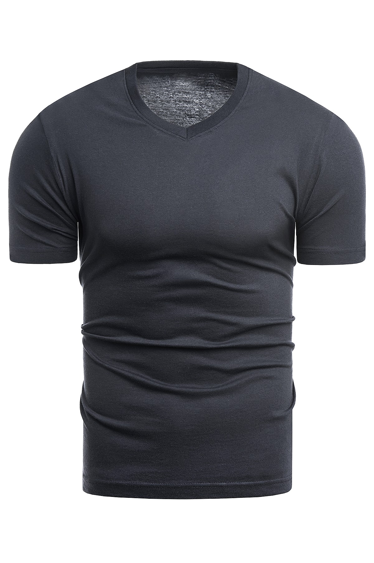 Męska koszulka t-shirt v-neck - granat