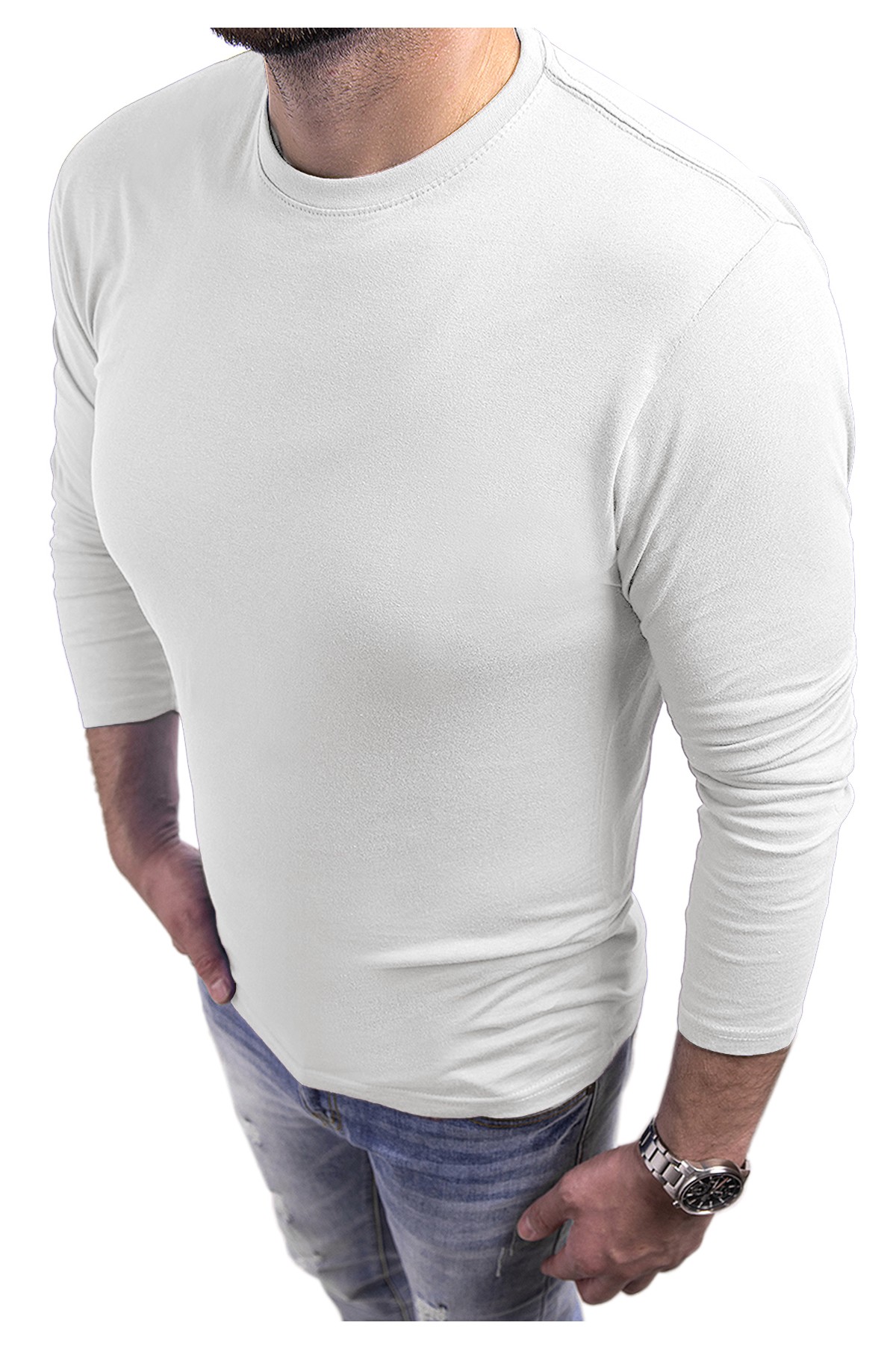 Bluza męska bez kaptura JL1 - biała