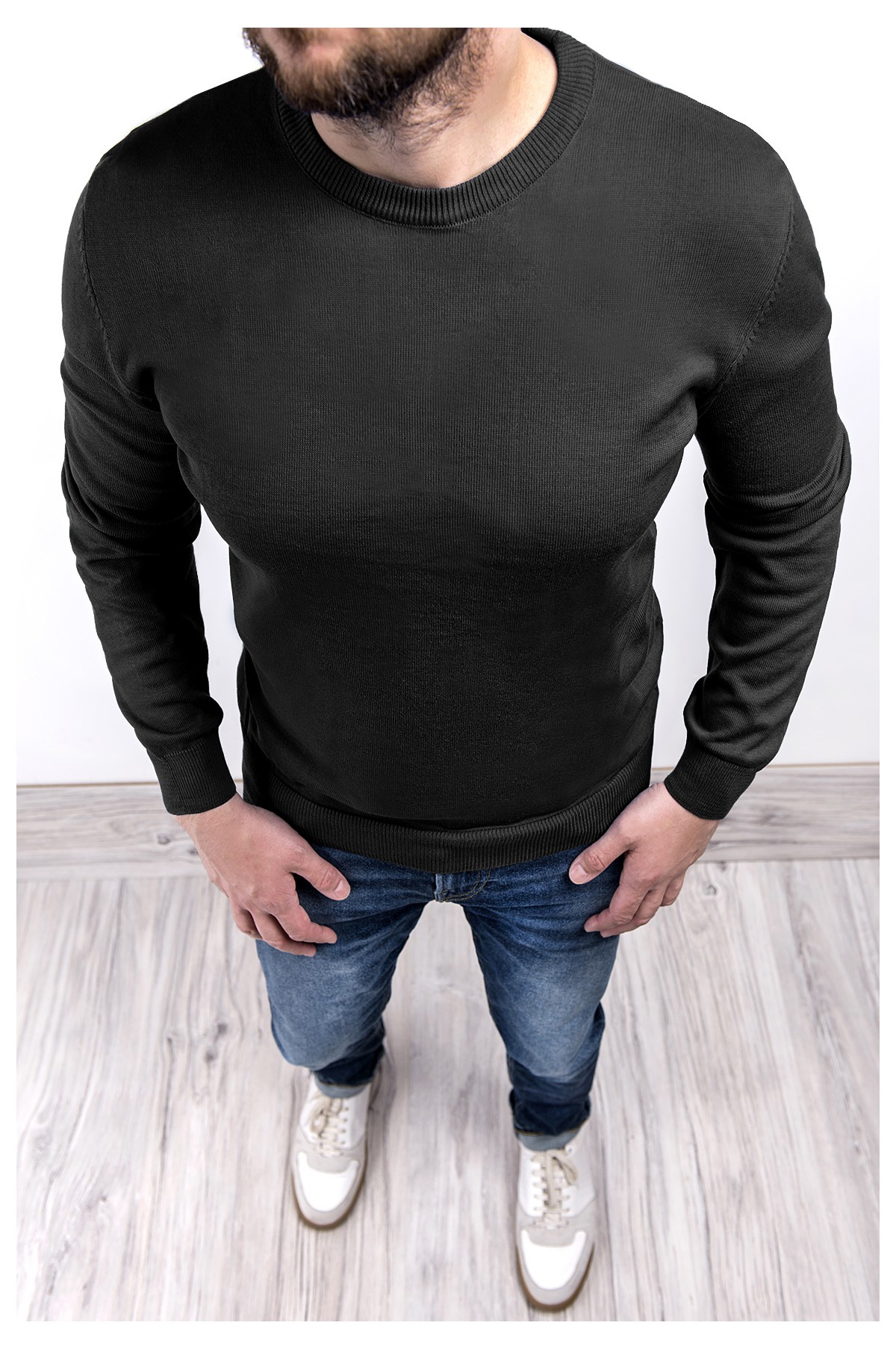 Sweter męski 2300 - czarny