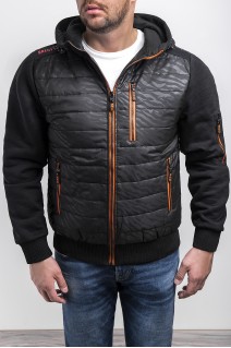 Męska kurtka/bluza w80805 czarny-pomarańcz