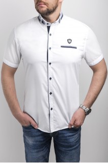 Męska koszula z krótkim rękawem rs10 - biała