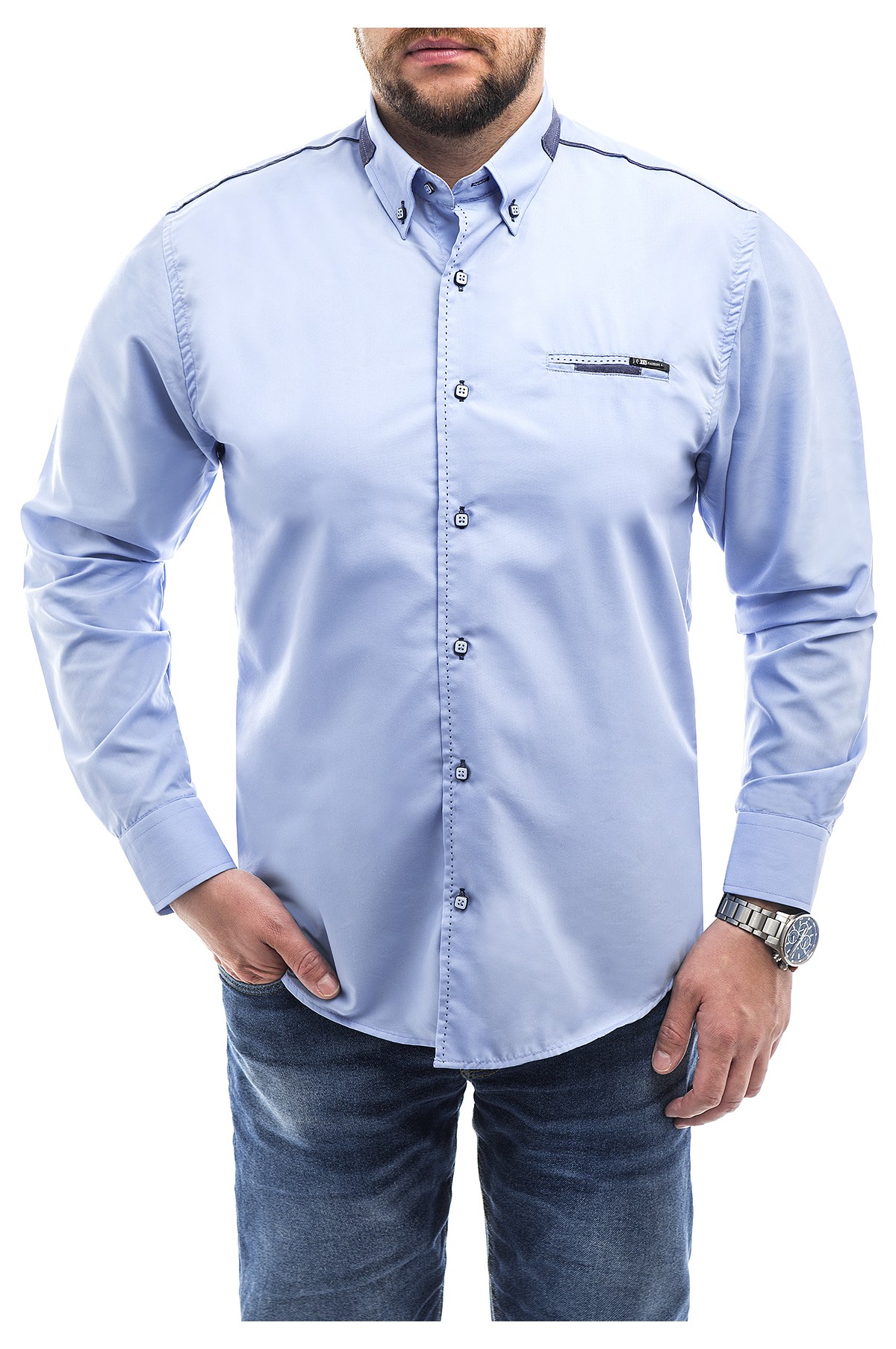 Koszula męska RL39 - Błękitna