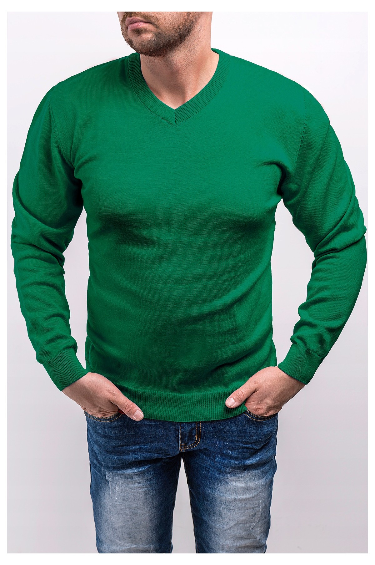 Sweter męski 2200 - zielony