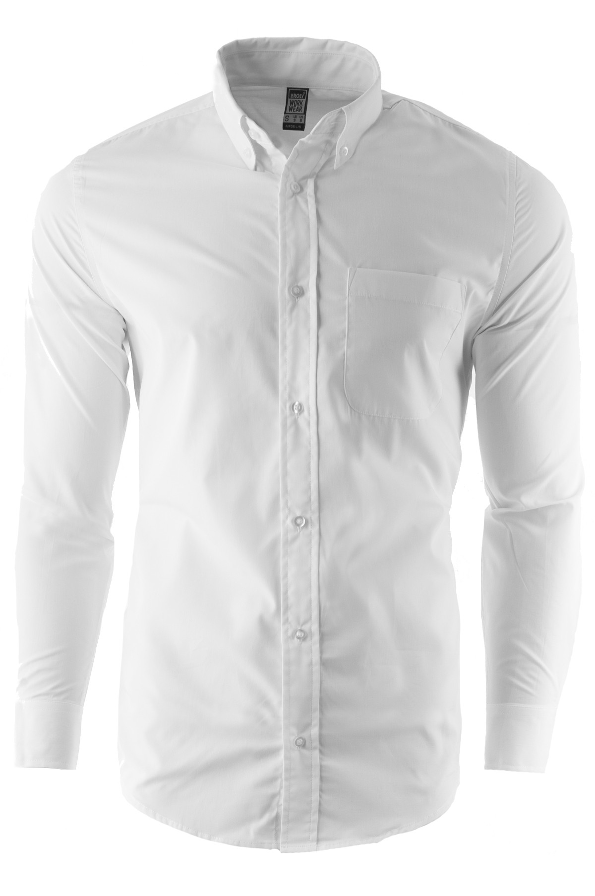 Koszula męska z długim rękawem 5504 - biała