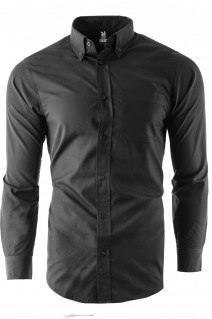 Koszula męska z długim rękawem 5504 - czarna
