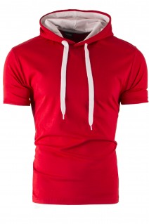 Koszulka męska z kapturem 192570 - czerwona