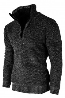 Sweter na futrze męski BM6329 czarny