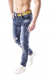 Spodnie jeansowe męskie - niebieskie 85149S1