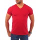 Męska koszulka t-shirt v-neck - czerwona