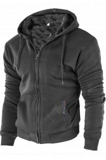 bluza męska ocieplana na futrze 2537 granat