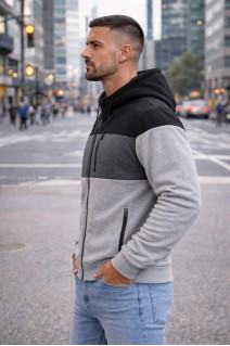 Ciepła Bluza Z Kapturem 2694 antracyt