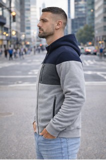 Ciepła Bluza Z Kapturem 2694 antracyt