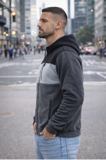 Ciepła Bluza Z Kapturem 2694 antracyt