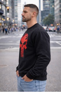 Bluza męska bez kaptura N2024L483 - czarna