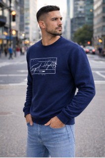 Ciepła Bluza N2024L483 - granat