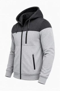 Ciepła Bluza Z Kapturem 2694 antracyt