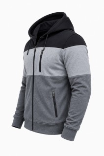 Ciepła Bluza Z Kapturem 2694 - czarna