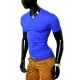 Męska koszulka t-shirt v-neck - kobaltowa